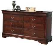 Alisdair Reddish Brown Queen Sleigh Bed, Dresser, Mirror, 2 Chests and 2 Nightstands - B376B29