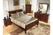Alisdair Reddish Brown Queen Sleigh Bed - Lara FurnitureQueen Bed