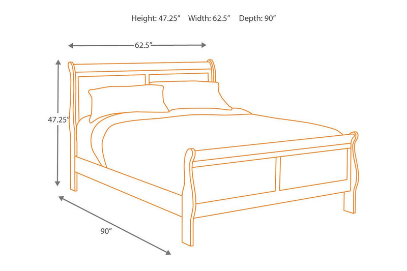 Alisdair Reddish Brown Queen Sleigh Bed - Lara FurnitureQueen Bed