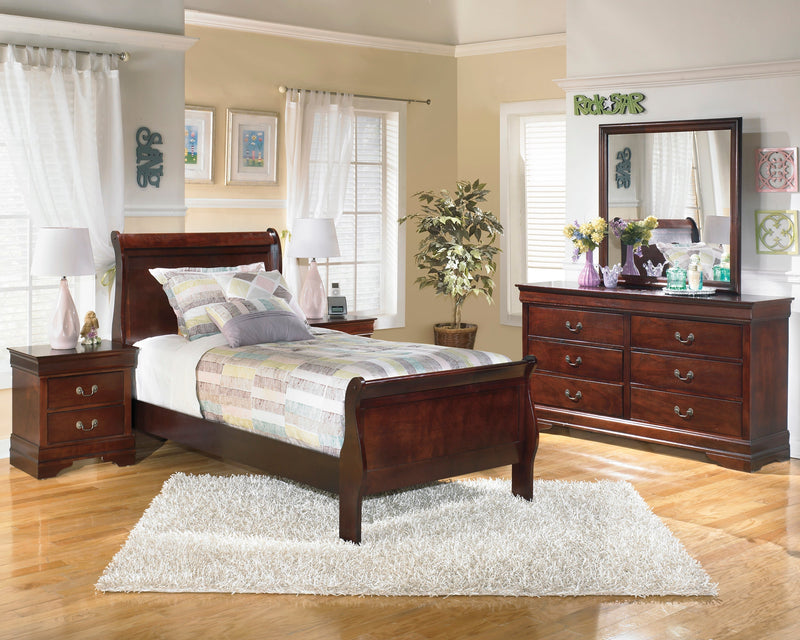Alisdair Reddish Brown Sleigh Youth Bedroom Set - Lara FurnitureYouth Bedroom Set