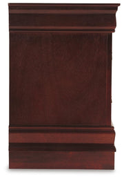Alisdair Reddish Brown Twin Sleigh Bed, 2 Dressers, Mirror and Nightstand - B376B33