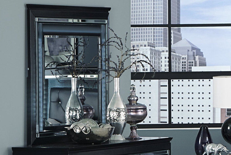 Allura Black LED Mirror - Lara FurnitureMirror
