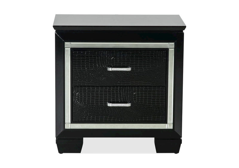 Allura Black LED Nightstand - Lara FurnitureNightstand