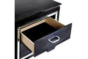 Allura Black LED Nightstand - Lara FurnitureNightstand