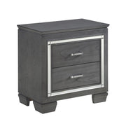 Allura Gray LED Nightstand - Lara FurnitureNightstand