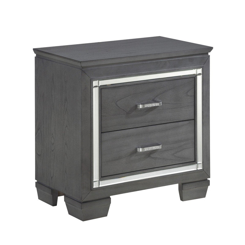 Allura Gray LED Nightstand - Lara FurnitureNightstand