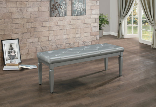 Allura Silver Bedroom Bench - Lara FurnitureAccent Bench