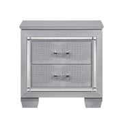 Allura Silver LED Nightstand - Lara FurnitureNightstand