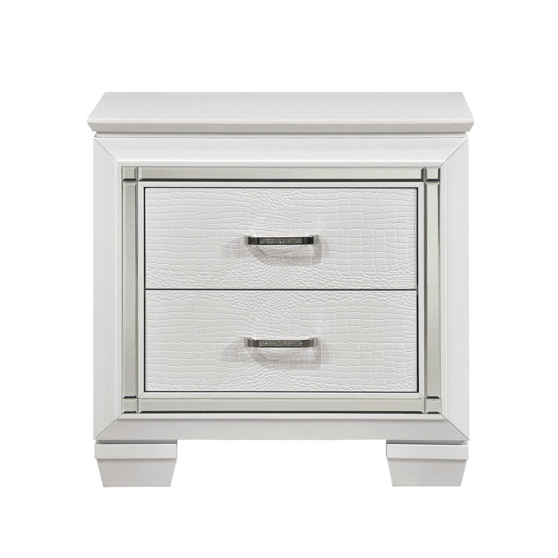 Allura White LED Nightstand - Lara FurnitureNightstand