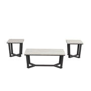 Alora - White & Black 3PC Coffee Table Set - T119-3PC-Set