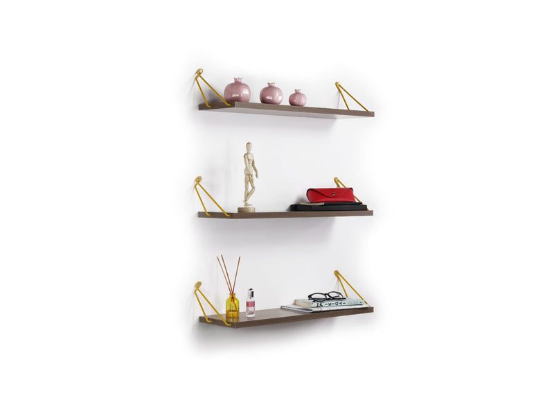 Altai Triple Shelf in Walnut-Yellow - 760-ALT-MT190202