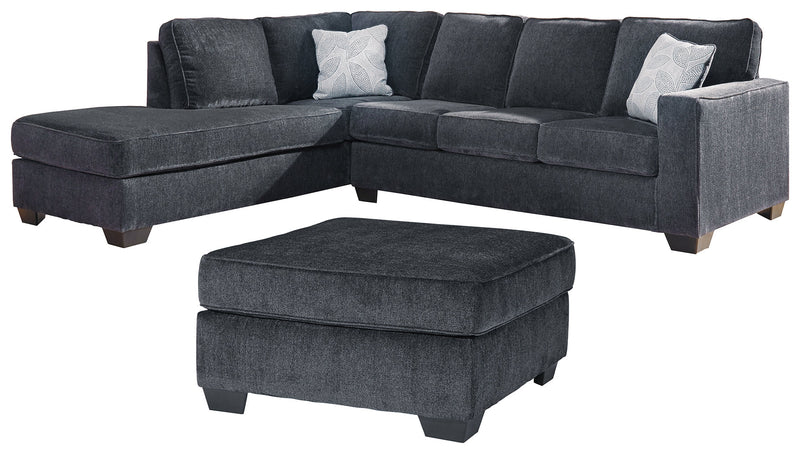 Altari Slate 2-Piece Sectional with Ottoman from Ashley - Lara Furniture