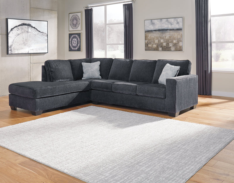 Altari Slate 2-Piece Sectional with Ottoman from Ashley - Lara Furniture