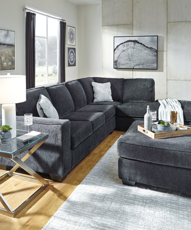 Altari Slate 2-Piece Sectional with Ottoman from Ashley - Lara Furniture