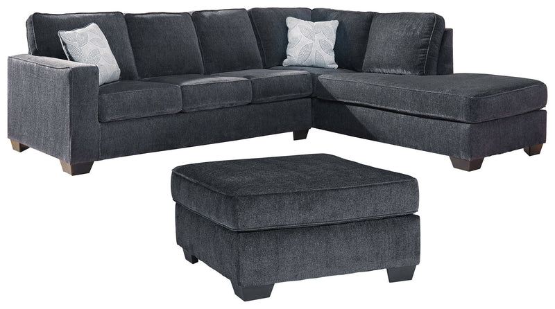Altari Slate 2-Piece Sleeper Sectional with Ottoman from Ashley - Lara Furniture