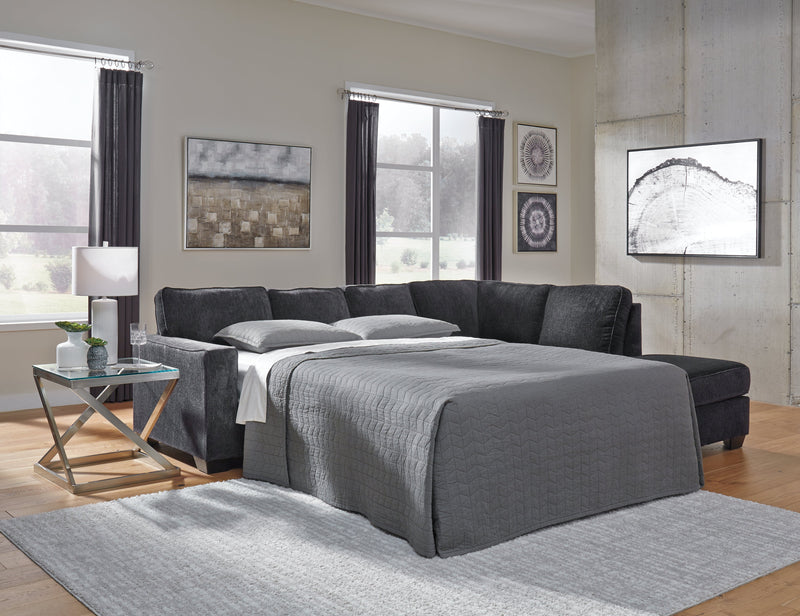 Altari Slate 2-Piece Sleeper Sectional with Ottoman from Ashley - Lara Furniture