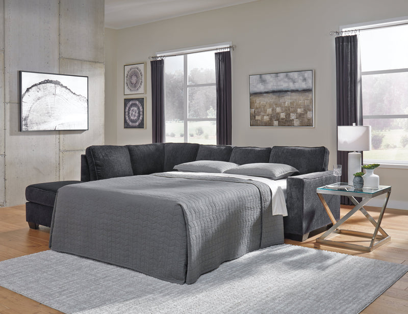 Altari Slate 2-Piece Sleeper Sectional with Ottoman from Ashley - Lara Furniture