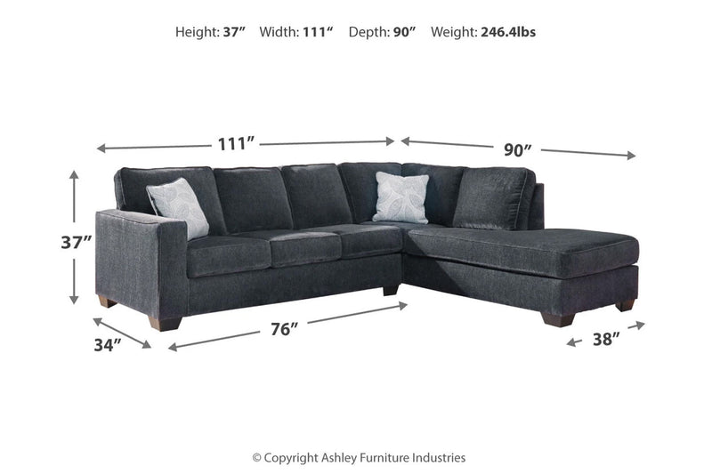 Altari Slate RAF Sectional - Lara FurnitureSectional