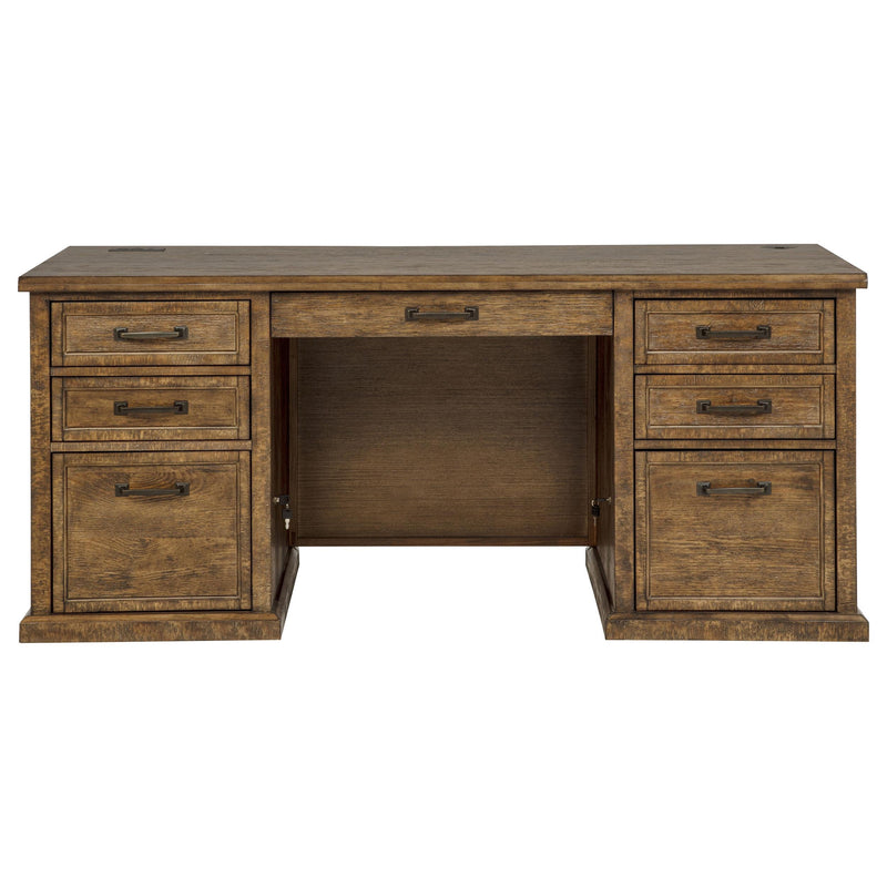 Altidore 68-inch 7-drawer Executive Home Office Desk Distressed Brown - 800795