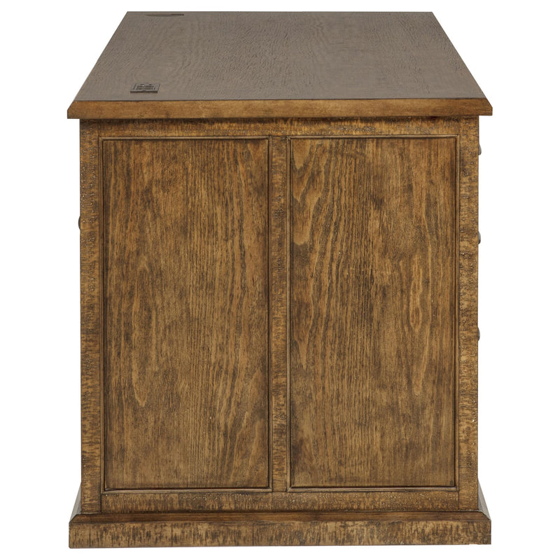 Altidore 68-inch 7-drawer Executive Home Office Desk Distressed Brown - 800795