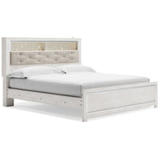 Altyra King Panel Bookcase Bed with Mirrored Dresser, Chest and Nightstand in White from Ashley - Lara Furniture