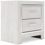 Altyra Queen Panel Bed with Mirrored Dresser and 2 Nightstands in White - PKG009420