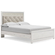 Altyra Queen Panel Bed with Mirrored Dresser, Chest and Nightstand in White from Ashley - Lara Furniture