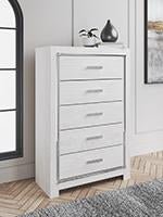 Altyra White Chest of Drawers - Lara FurnitureChest