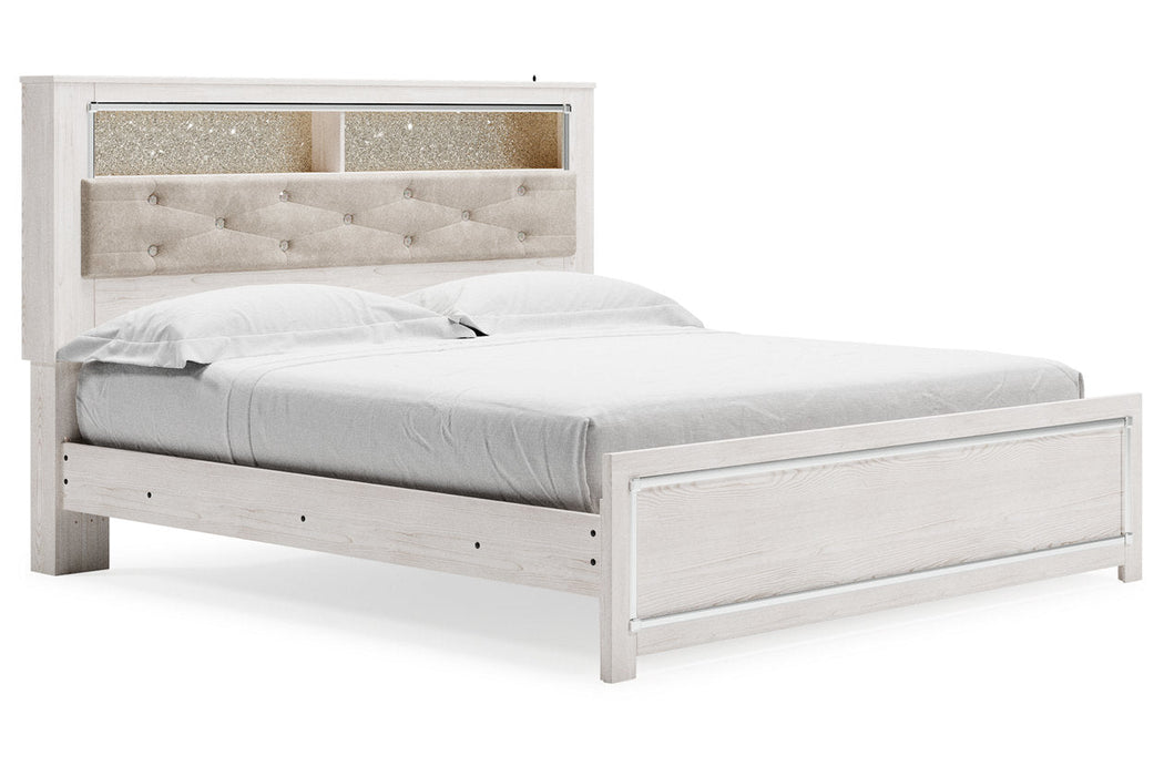 Altyra White King Panel Bookcase Bed - Gate FurnitureKing Bed