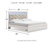 Altyra White King Storage Bed, Chest and 2 Nightstands - B2640B67