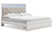 Altyra White King Upholstered Storage Bed - Lara FurnitureKing Bed