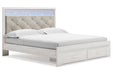 Altyra White King Upholstered Storage Bed - Gate FurnitureKing Bed