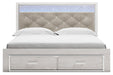 Altyra White King Upholstered Storage Bed - Gate FurnitureKing Bed