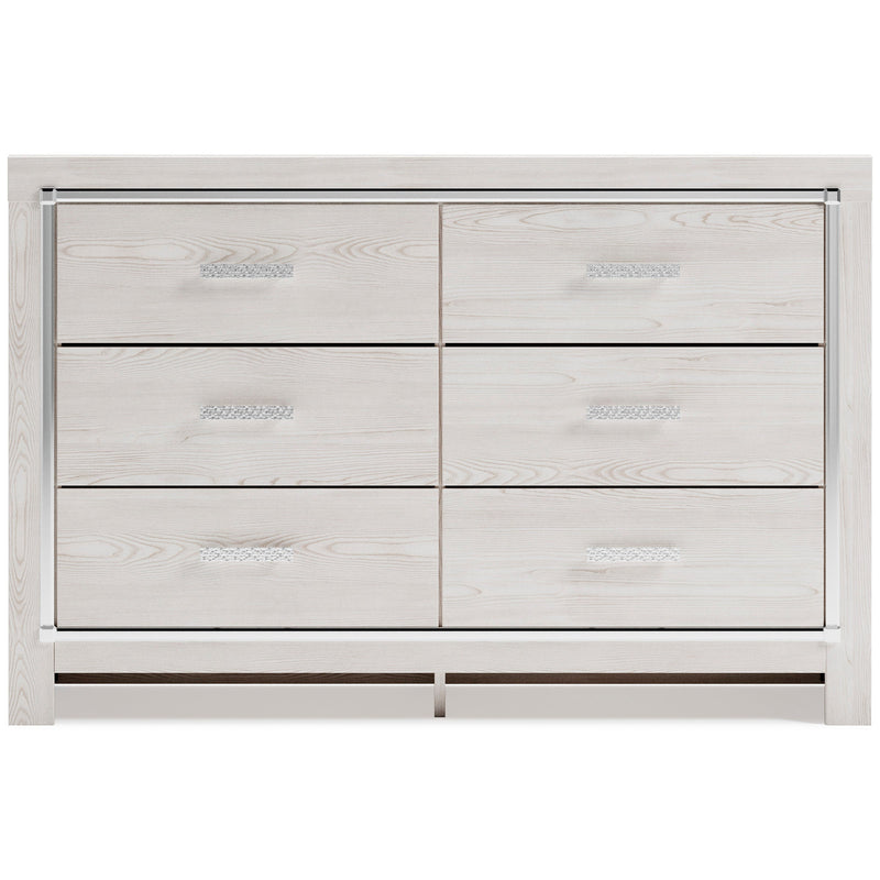 Altyra White LED Bookcase Upholstered Panel Bedroom Set - Lara FurnitureBedroom Set