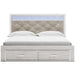 Altyra White LED Upholstered Footboard Storage Platform Bedroom Set - Gate FurnitureBedroom Set