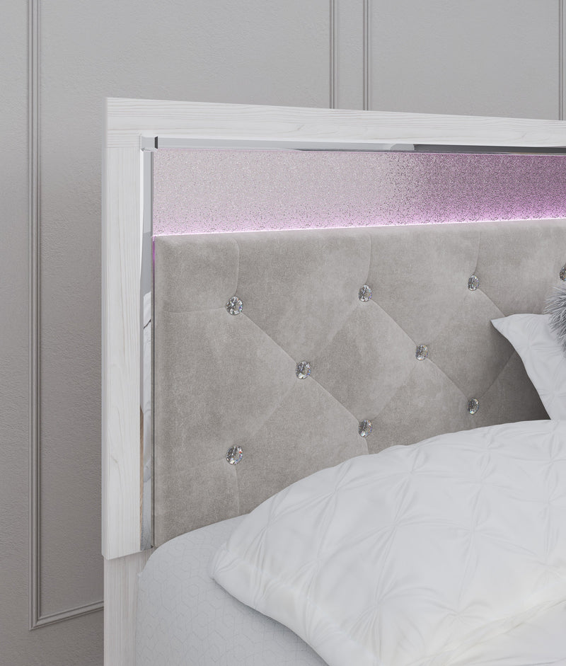 Altyra White LED Upholstered Panel Youth Bedroom Set from Ashley - Lara Furniture