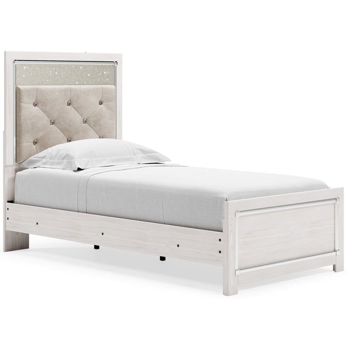 Altyra White LED Upholstered Panel Youth Bedroom Set - Gate FurnitureYouth Bedroom Set