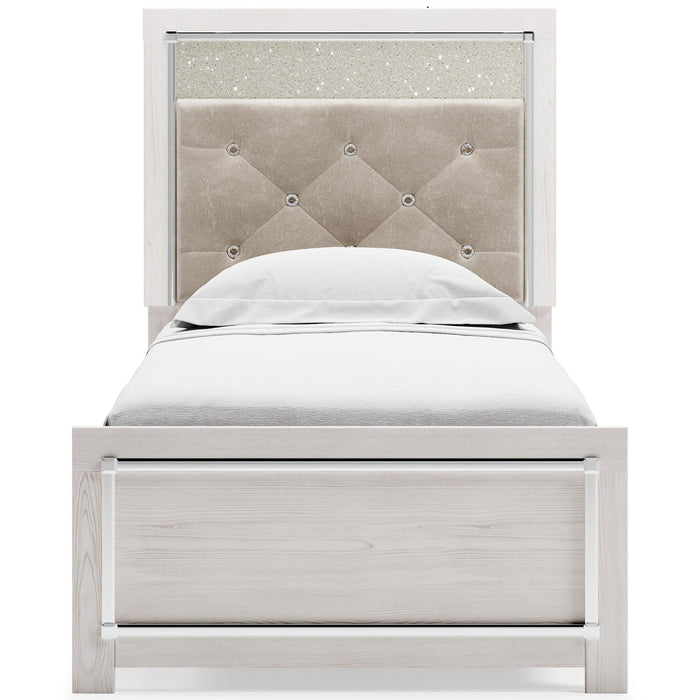 Altyra White LED Upholstered Panel Youth Bedroom Set - Gate FurnitureYouth Bedroom Set