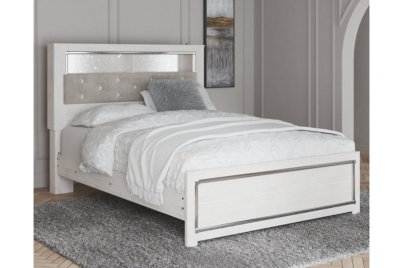 Altyra White Queen Panel Bookcase Bed - Lara FurnitureQueen Bed
