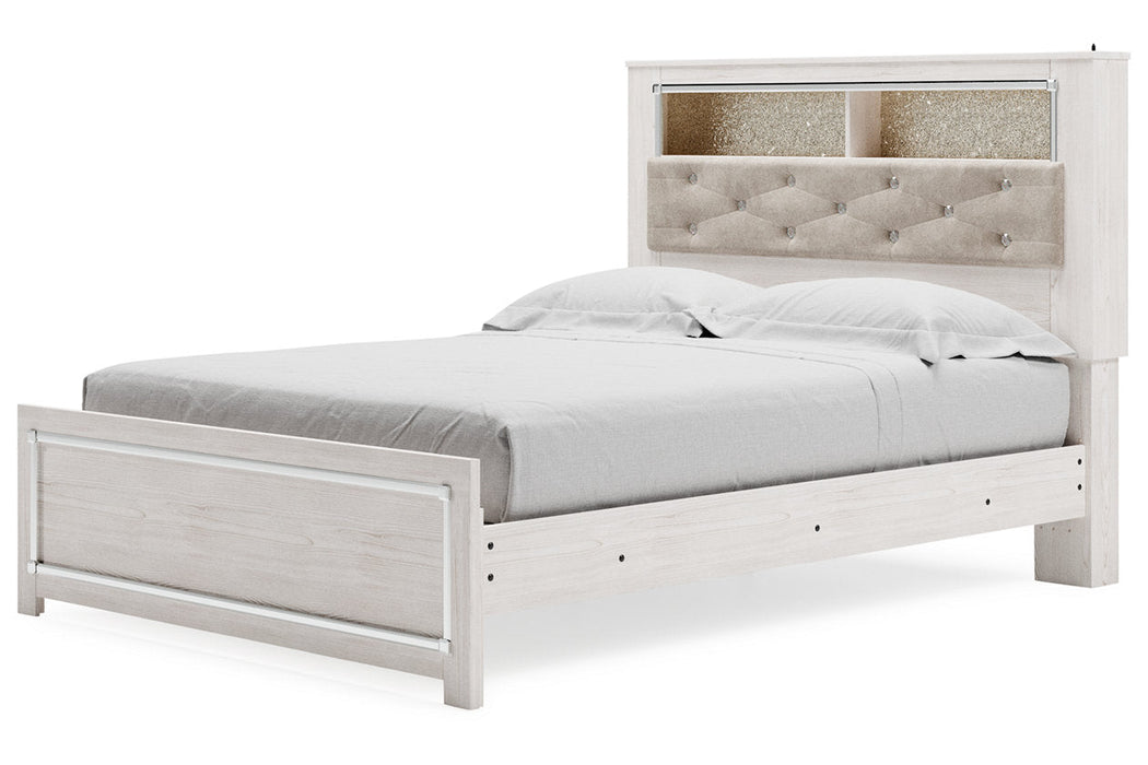 Altyra White Queen Panel Bookcase Bed - Gate FurnitureQueen Bed