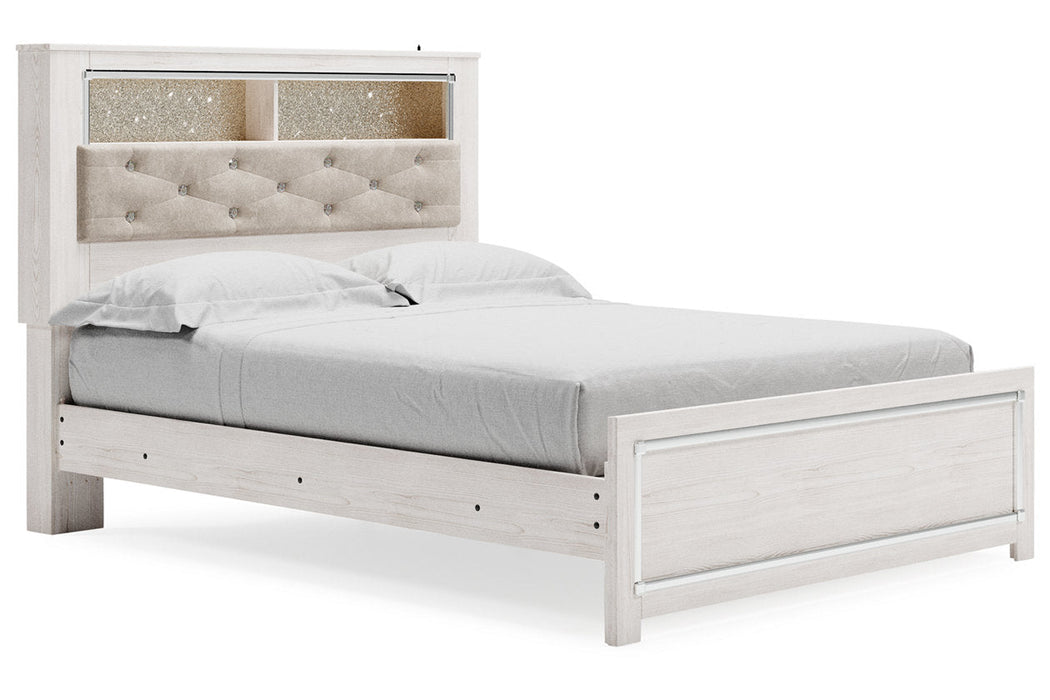 Altyra White Queen Panel Bookcase Bed - Gate FurnitureQueen Bed
