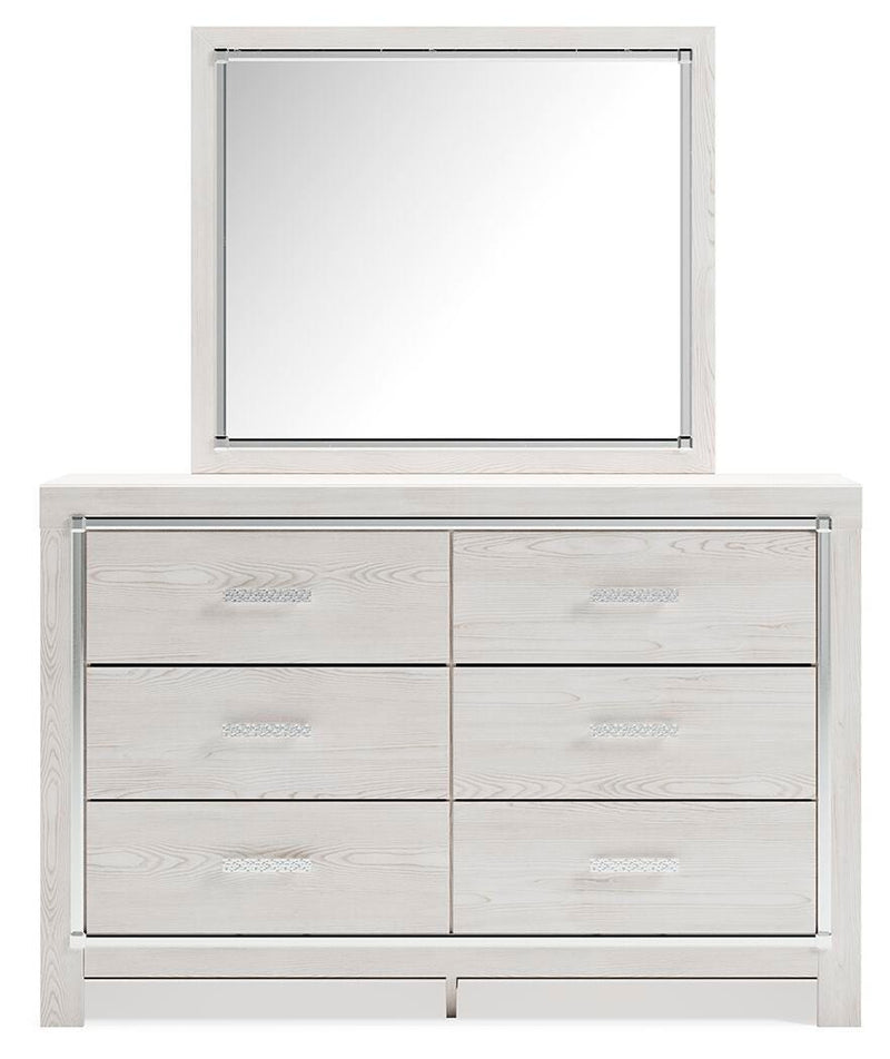 Altyra White Queen Panel Storage Bed, Dresser, Mirror and Chest - B2640B52
