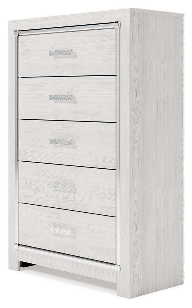 Altyra White Queen Storage Bed, Dresser Mirror, Chest and 2 Nightstands - B2640B72