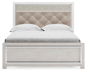 Altyra White Queen Upholstered Panel Bed, Dresser, Mirror, Chest and Nightstand - B2640B62