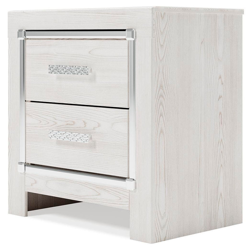 Altyra White Queen Upholstered Panel Bed, Dresser, Mirror, Chest and Nightstand - B2640B62