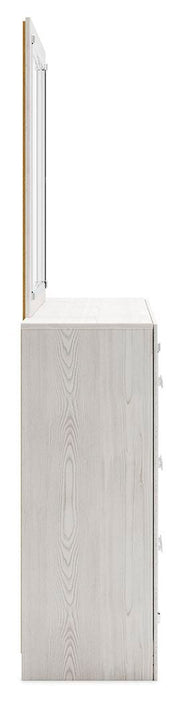 Altyra White Queen Upholstered Panel Bed, Dresser, Mirror, Chest and Nightstand - B2640B62