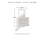 Altyra White Queen Upholstered Panel Bed, Dresser, Mirror, Chest and Nightstand - B2640B62