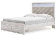 Altyra White Queen Upholstered Storage Bed - Lara FurnitureQueen Bed