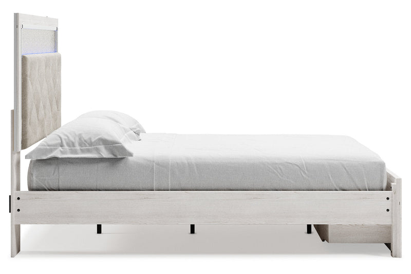 Altyra White Queen Upholstered Storage Bed - Lara FurnitureQueen Bed