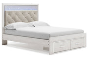 Altyra White Queen Upholstered Storage Bed - Lara FurnitureQueen Bed